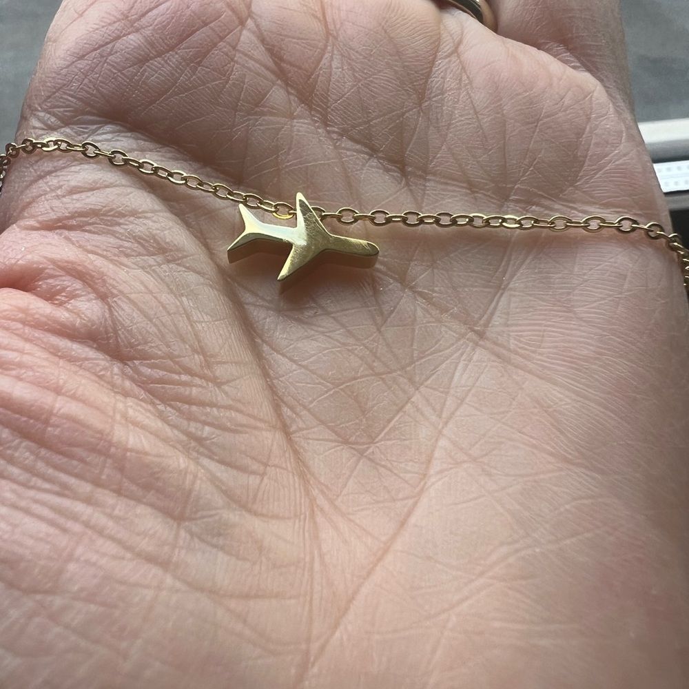 Dainty Airplane Necklace, Travel Necklace, Gold Plane Necklace | , Travel 18”